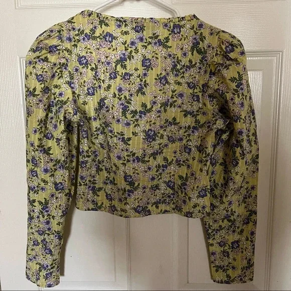 New Floral TopShop Cropped Blouse - Picture 5 of 8